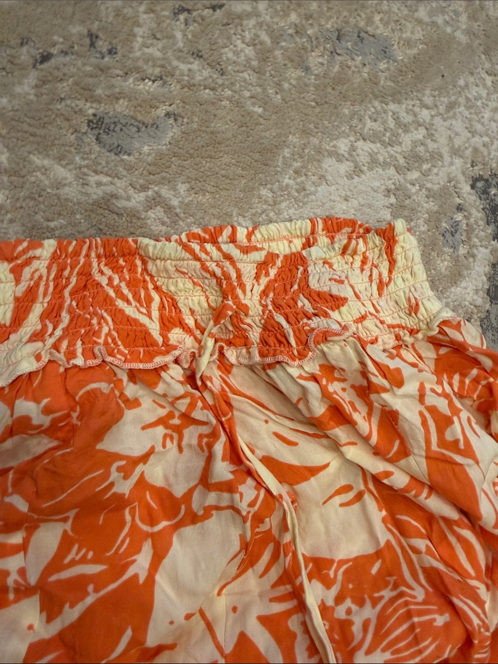 True Destinations Orange Floral Botanical Wide Leg Pants, M Beach Resort - Picture 6 of 8